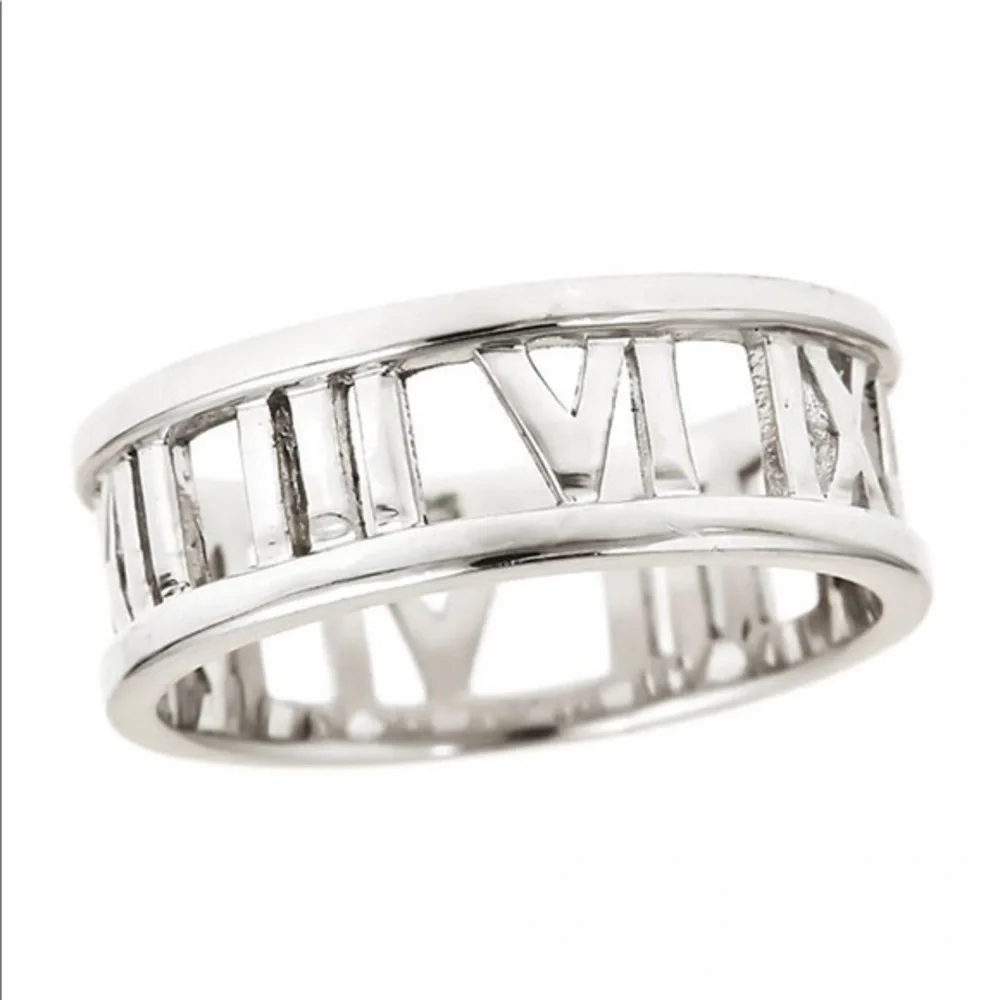 Sterling Silver Roman Numeral Band Ring